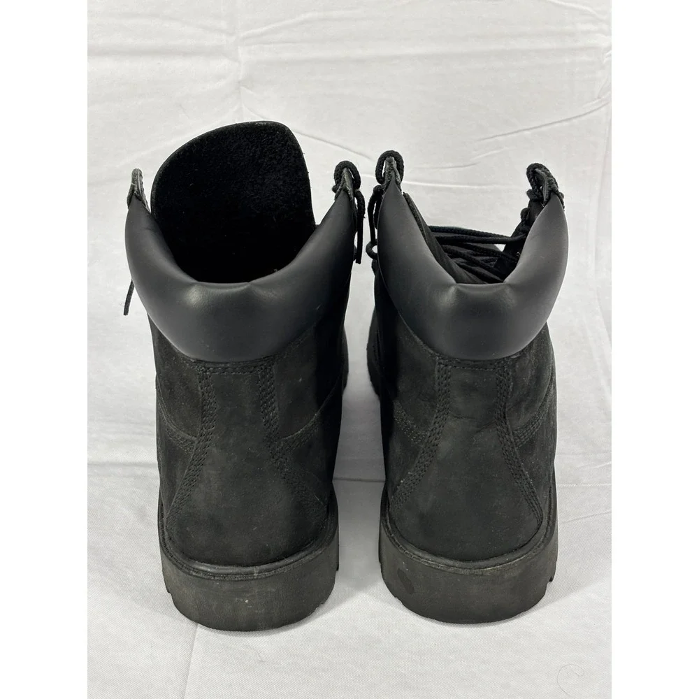 Timberland Premium 6 12907 Combat Boots Boys Black Nubuck Lace Up Waterproof 7